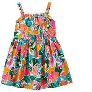 Toddler Girls Carters Tropical Tank Dress Sundress Size 2T 3T 100% Cotton NWT